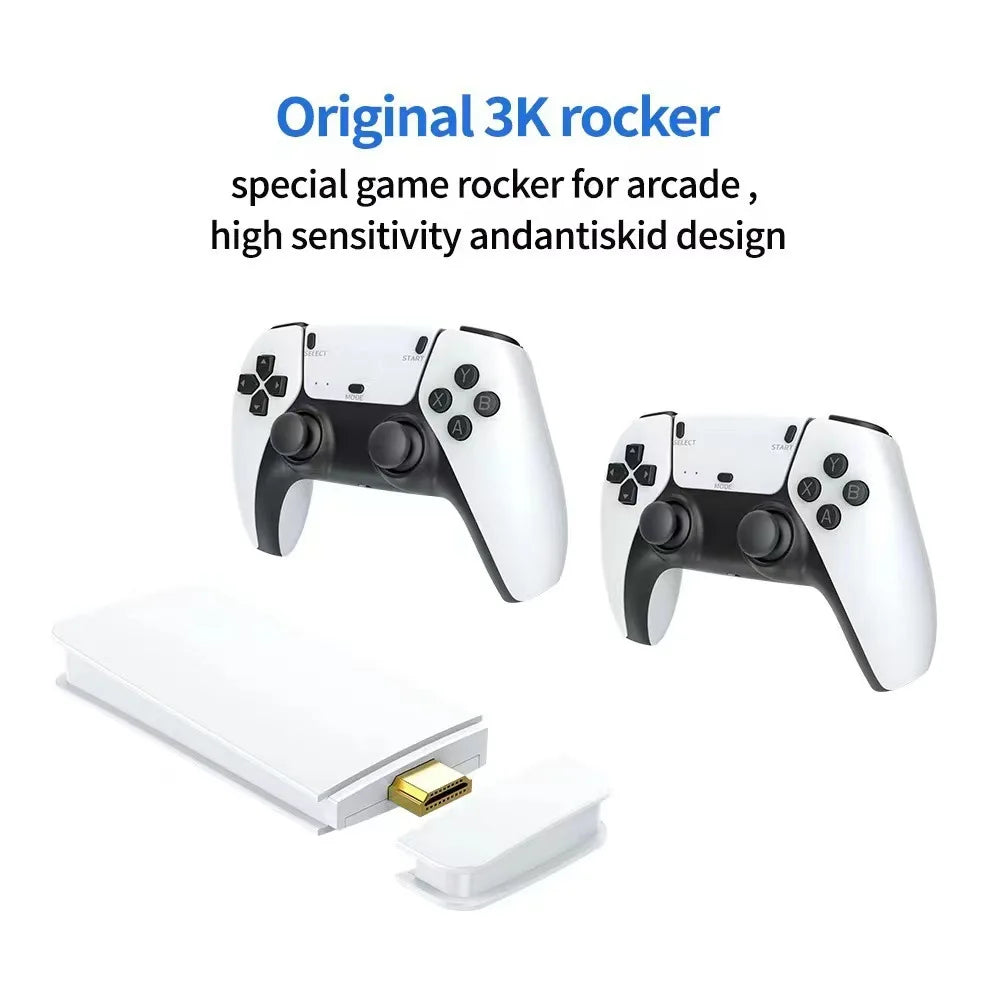 Mini Game Stick - 4K HD Retro Gaming Console with Wireless Controllers for Classic Arcade Games