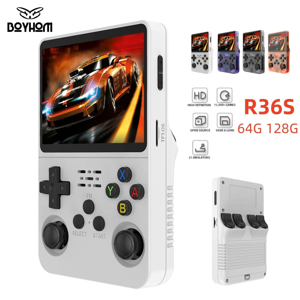 Ultimate Open Source R36S Retro Handheld Game Console - 3.5" IPS Screen, 64GB/128GB Games, Portable Gaming on the Go!