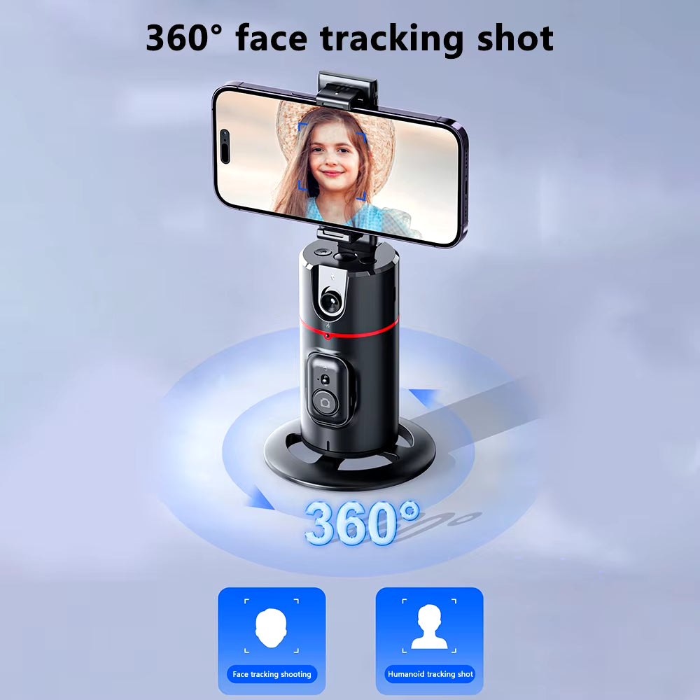 Revolutionary Auto Tracking Smart Shoot Robot Cameraman - 360° AI Face Tracking Selfie Stick & Gimbal Stabilizer for Vlogs & Live Videos