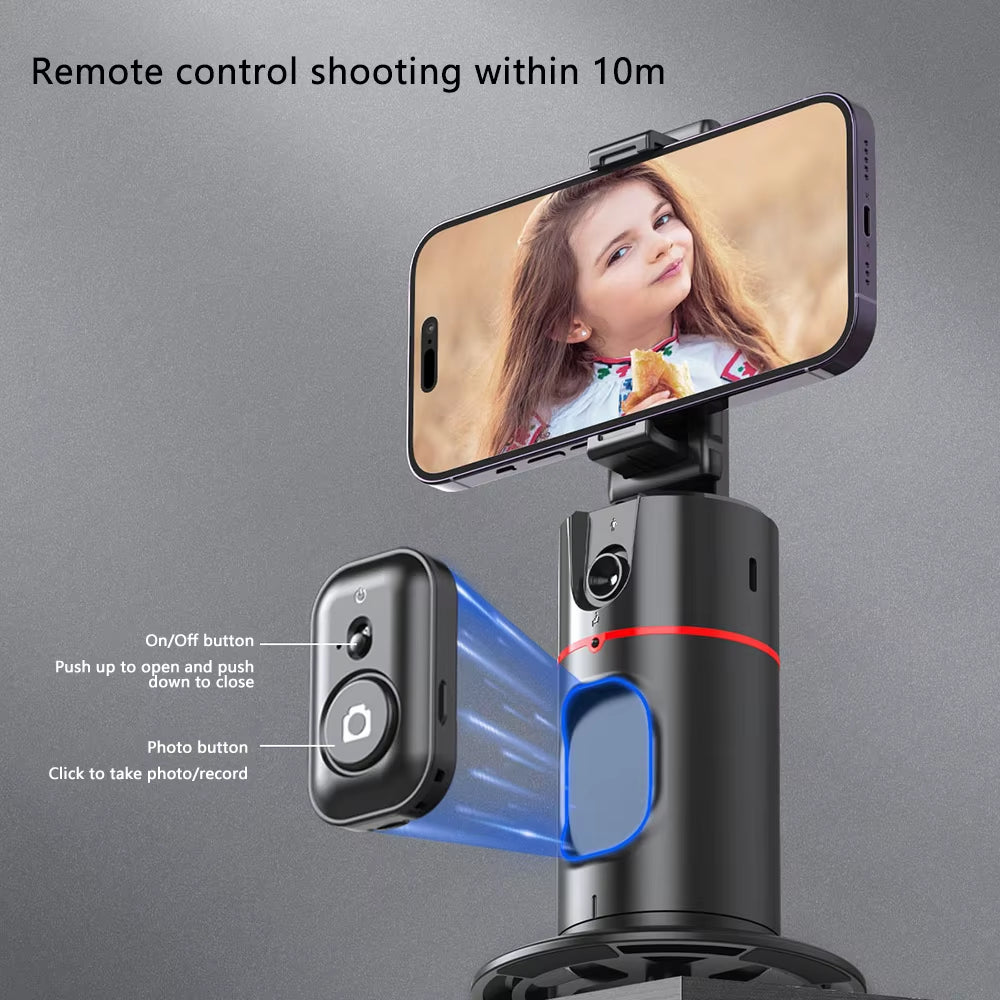 Revolutionary Auto Tracking Smart Shoot Robot Cameraman - 360° AI Face Tracking Selfie Stick & Gimbal Stabilizer for Vlogs & Live Videos