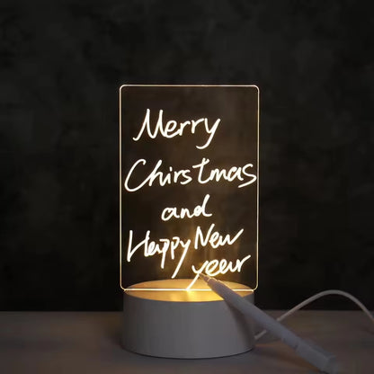 Glow & Write DIY LED Drawing Board - Erasable Acrylic Message Board for Kids with Pen & Night Lamp功能